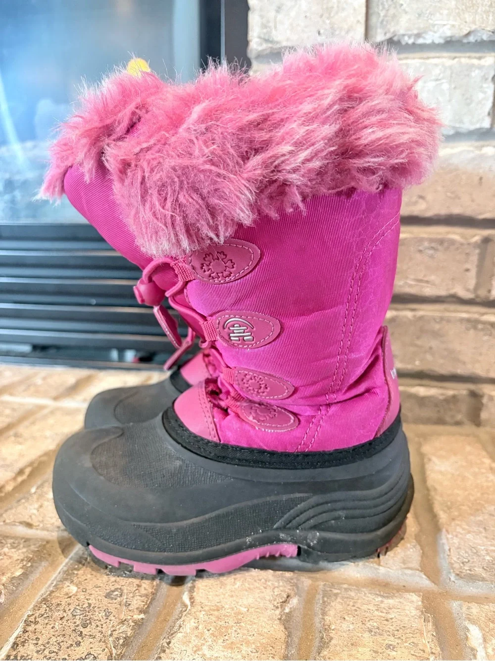 Kamik Kids Pink Faux-Fur Winter Snow Boot